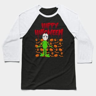 Happy Halloween Alien X Jason Baseball T-Shirt